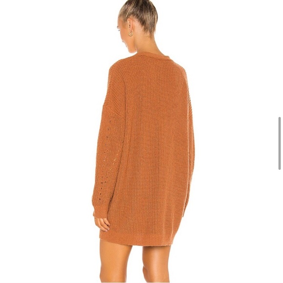 Line & Dot Rust Coloured Cardigan / Minidress - Picture 3 of 6